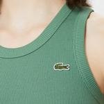 Lacoste Kadın Kolsuz Bisiklet Yaka Organik Pamuk Yeşil Elbise