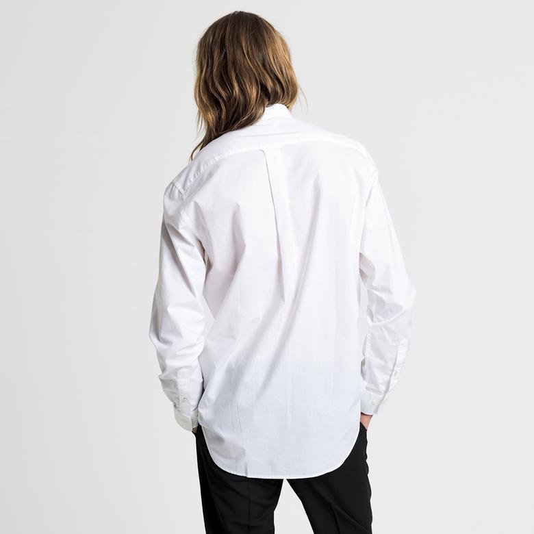 GANT Erkek Beyaz Regular Fit Düğmeli Yaka Broadcloth Gömlek