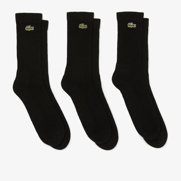 Lacoste SPORT Unisex Uzun Siyah Çorap
