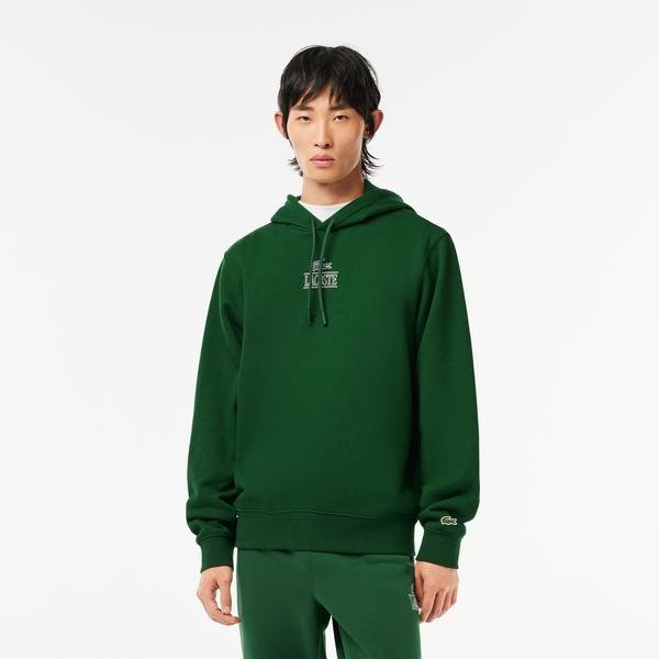 Lacoste Erkek Classic Fit Kapüşonlu Yeşil Sweatshirt