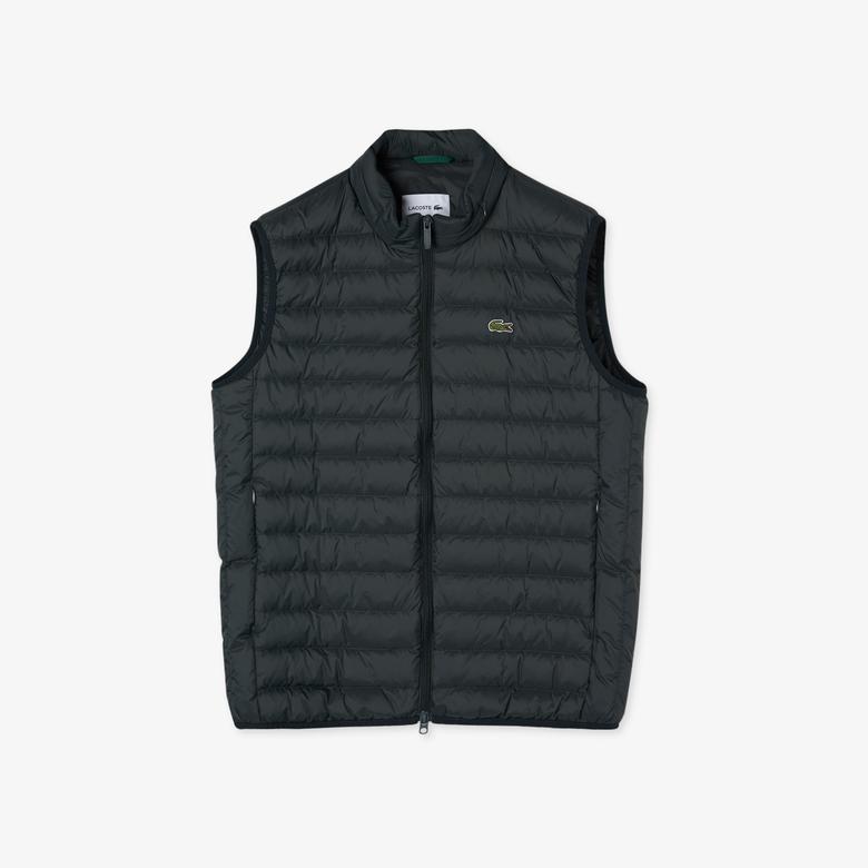 Lacoste Erkek Dik Yaka Kapitone Yeşil Yelek