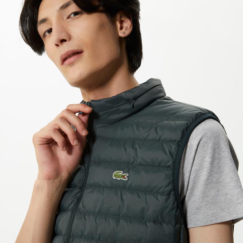 Lacoste Erkek Dik Yaka Kapitone Yeşil Yelek