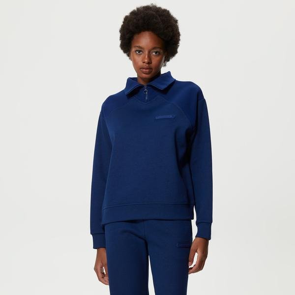 Lacoste Kadın Regular Fit Dik Yaka Mavi Sweatshirt