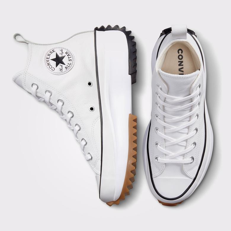 Converse Run Star Hike Platform Foundational Leather Unisex Beyaz Sneaker