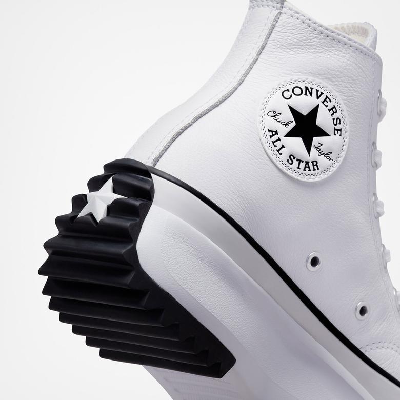 Converse Run Star Hike Platform Foundational Leather Unisex Beyaz Sneaker