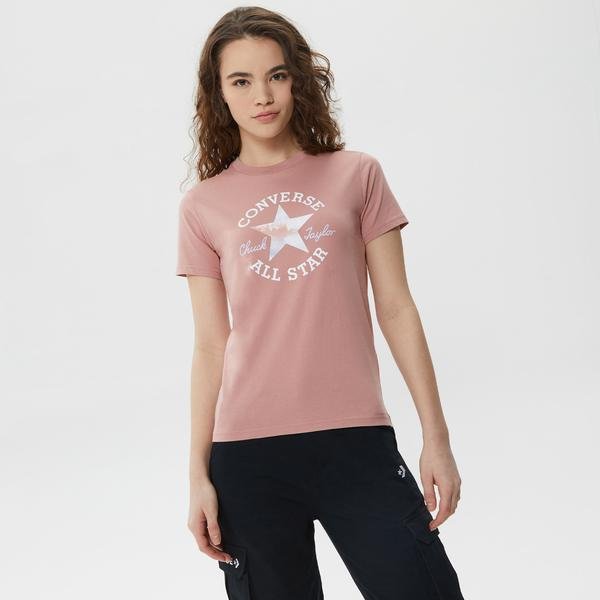Converse Chuck Patch infill  Kadın Pembe T-Shirt