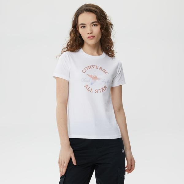 Converse Chuck Patch infill  Kadın Beyaz T-Shirt