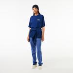 Lacoste Unisex Loose Fit Bisiklet Yaka Lacivert T-Shirt