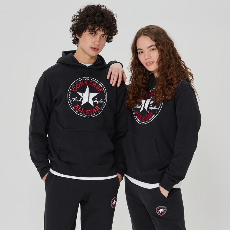 Converse Standard Fit Center Front Large Chuck Patch Core Po  Unisex Siyah Hoodie