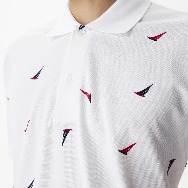 Nautica Erkek Beyaz Classic Fit Kısa Kollu Polo