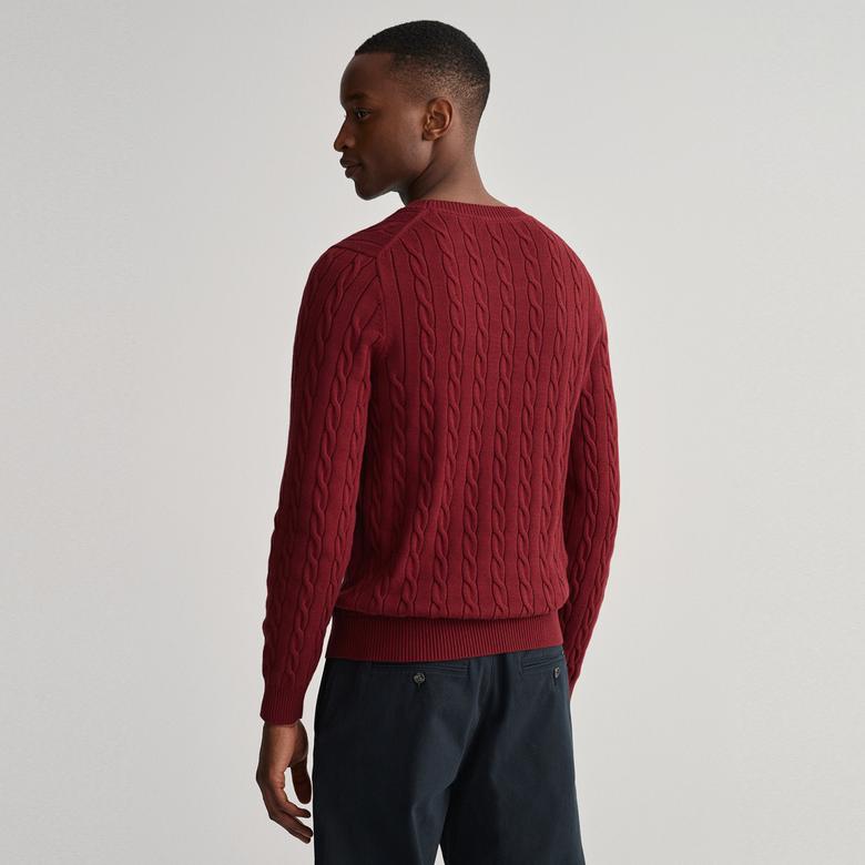 Gant Erkek Kırmızı Regular Fit Bisiklet Yaka Kazak