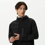 Lacoste Erkek Kapüşonlu Baskılı Siyah Mont