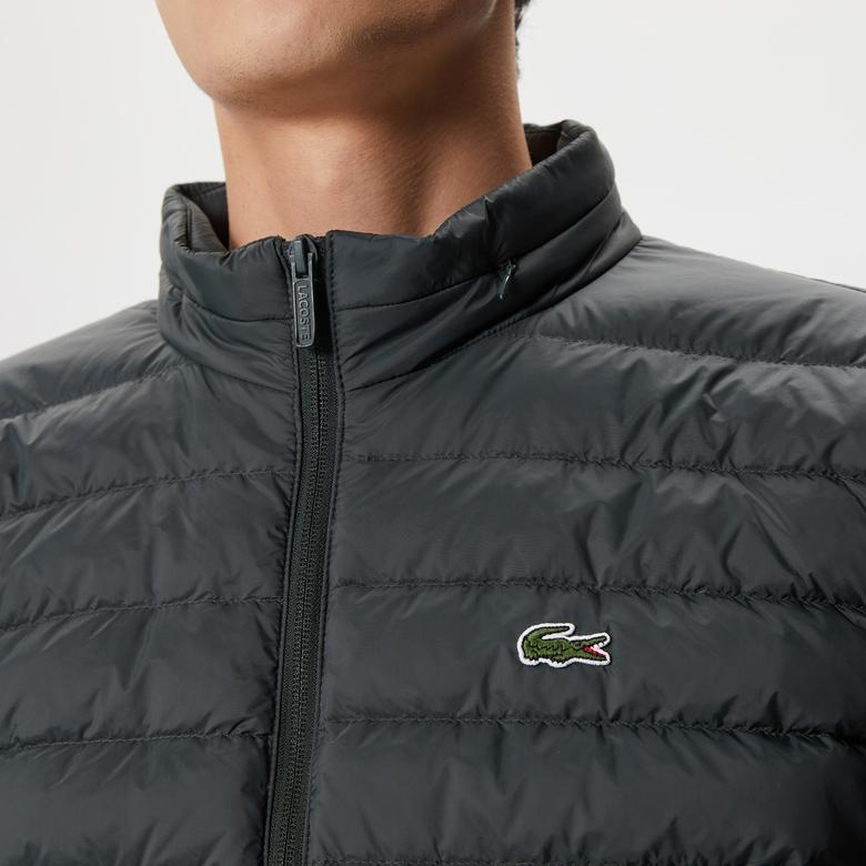 Lacoste Erkek Dik Yaka Kapitone Yeşil Mont