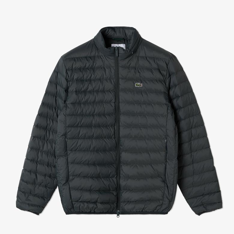 Lacoste Erkek Dik Yaka Kapitone Yeşil Mont