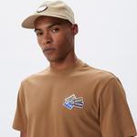 Lacoste Erkek Relaxed Fit Bisiklet Yaka Baskılı Bej T-Shirt