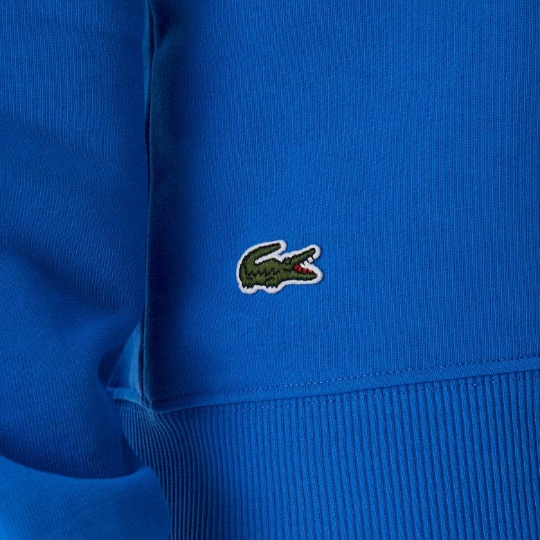 Lacoste Erkek Regular Fit Kapüşonlu Baskılı Mavi Sweatshirt
