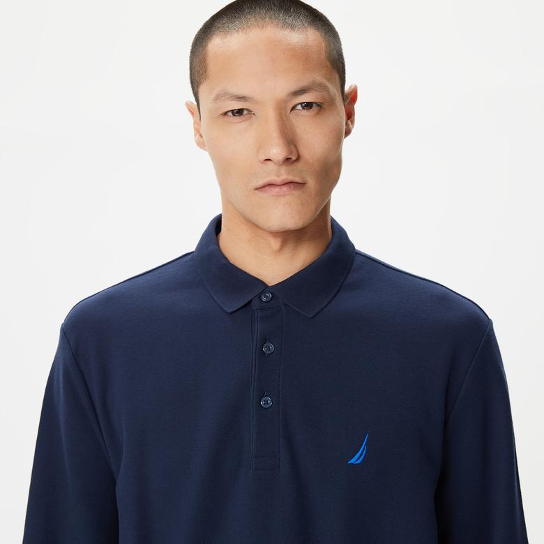 Nautica Erkek Lacivert Classic Fit Uzun Kollu Polo