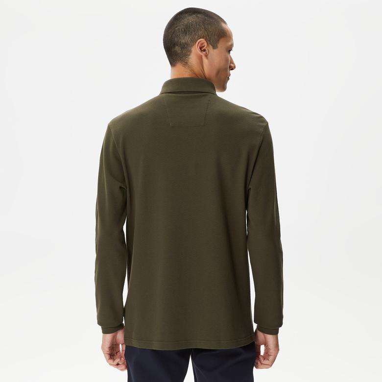 Nautica Erkek Yeşil Slim Fit Uzun Kollu Polo