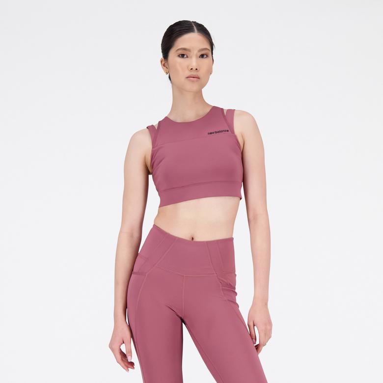 New Balance Shape Shield Crop Kadın Pembe Bra