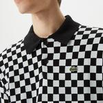 Lacoste Erkek Polo Yaka Desenli Siyah Kazak