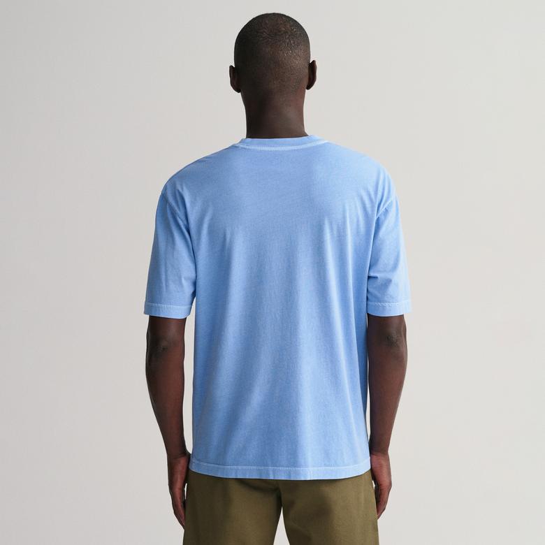 GANT Erkek Mavi Regular Fit Bisiklet Yaka  Logolu T-shirt