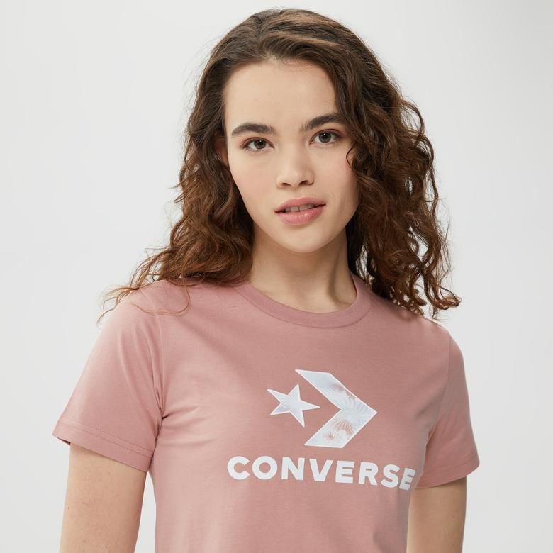 Converse Seasonal Star Chevron  Kadın Pembe T-Shirt