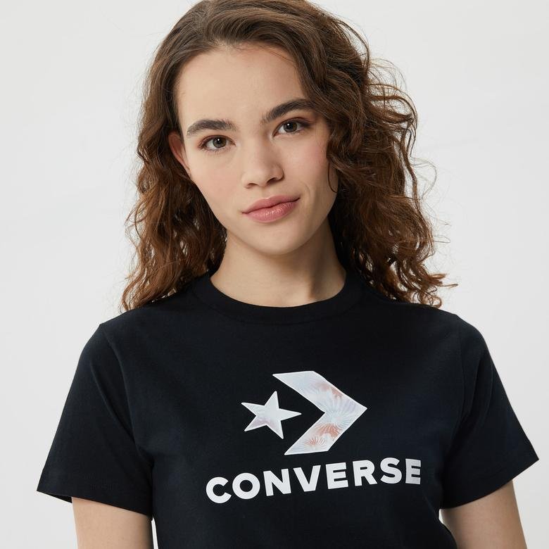 Converse Seasonal Star Chevron  Kadın Siyah T-Shirt