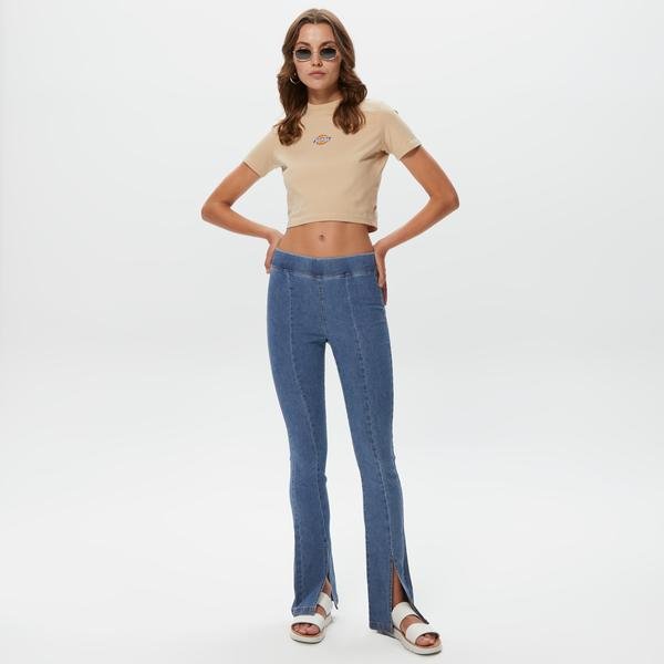 Only Onlpaige Skinny Front Slit Kadın Mavi Jean