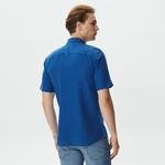 ONLY&SONS Onscaiden Kısa Kollu Solid Linen Erkek Mavi Gömlek