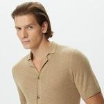 ONLY&SONS Onspete Kısa Kollu Linen Resort Knit Erkek Kahverengi Gömlek