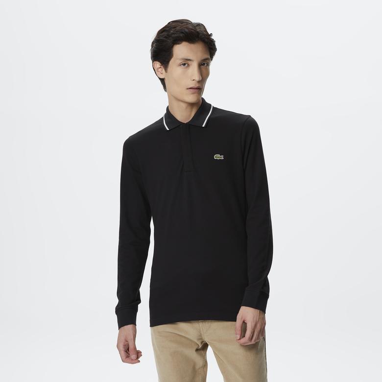 Lacoste Erkek Slim Fit Uzun Kollu Siyah Polo