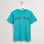 Gant Erkek Mavi Relaxed Fit Bisiklet Yaka Logolu T-shirt