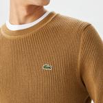 Lacoste Erkek Bisiklet Yaka Çizgili Kahverengi Kazak