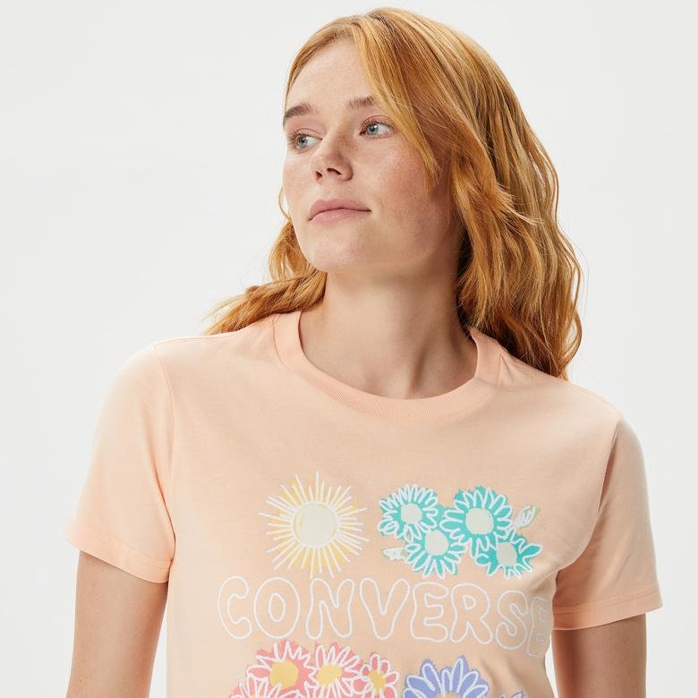 Converse Grow Together Floral Kadın Pembe T-Shirt