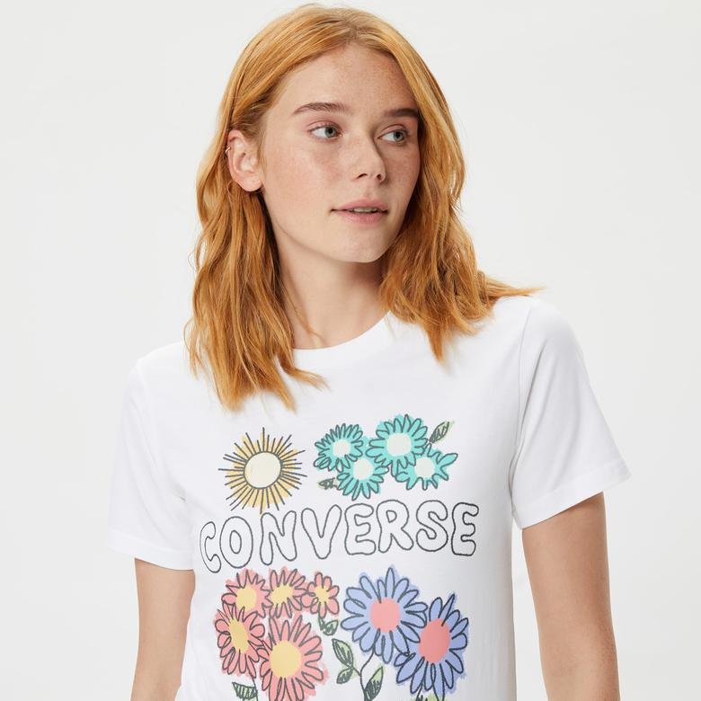 Converse Grow Together Floral Kadın Beyaz T-Shirt