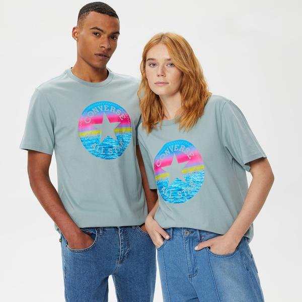 Converse Go-To Coastal All Star Unisex Gri T-Shirt