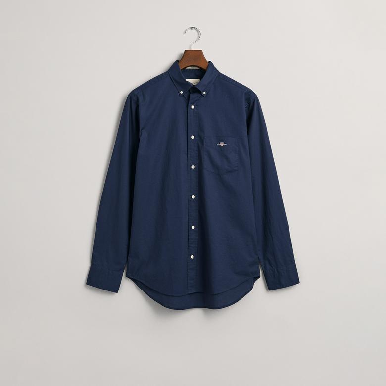 GANT Erkek Lacivert Regular Fit Düğmeli Yaka Gömlek