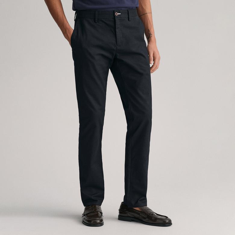 GANT Erkek Siyah Slim Fit Pantolon