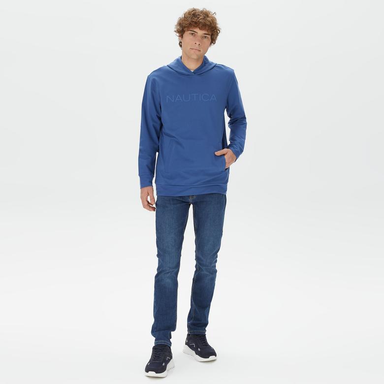 Nautica Erkek Mavi Standart Fit Sweatshirt