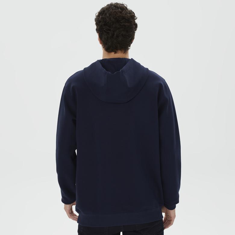 Nautica Erkek Lacivert Standart Fit Kapüşonlu Sweatshirt