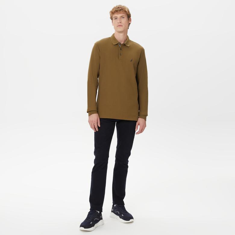Nautica Erkek Yeşil Classic Fit Uzun Kollu Polo