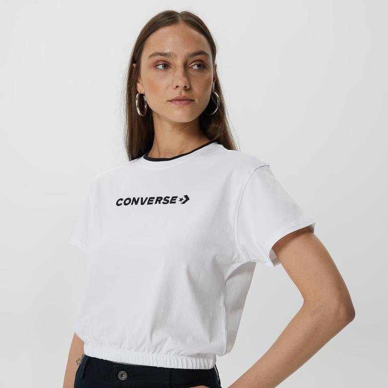 Converse Wordmark Kadın Beyaz Crop