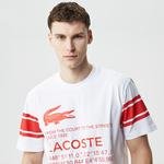 Lacoste Active Erkek Relaxed Fit Bisiklet Yaka Baskılı Beyaz T-Shirt