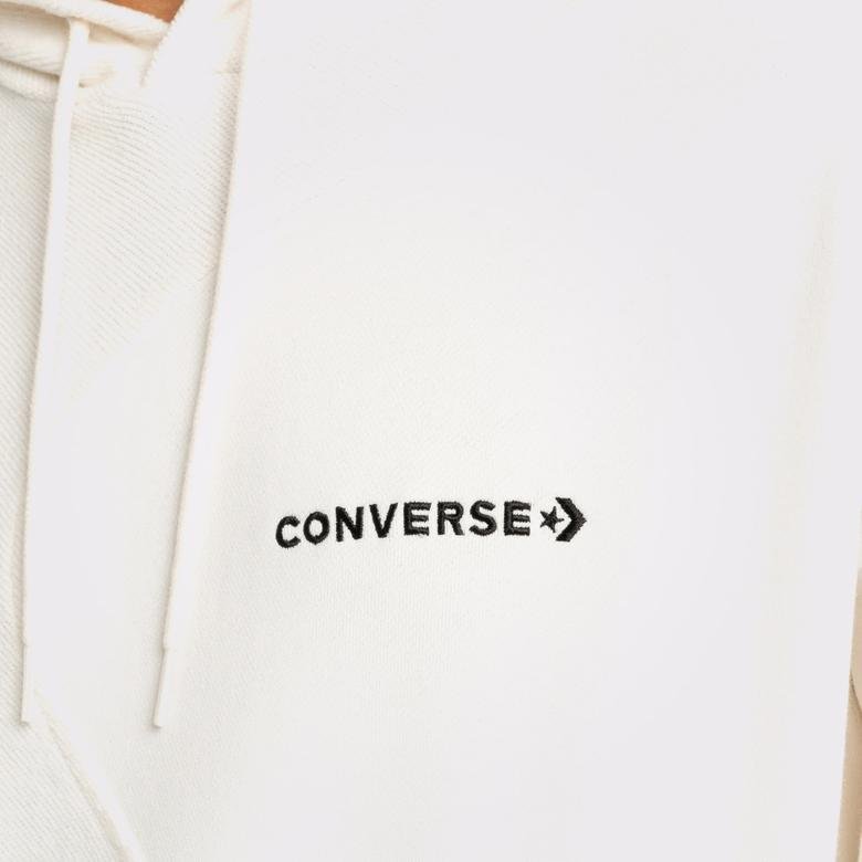 Converse Dynamic Blocking Pullover Erkek Beyaz Hoodie