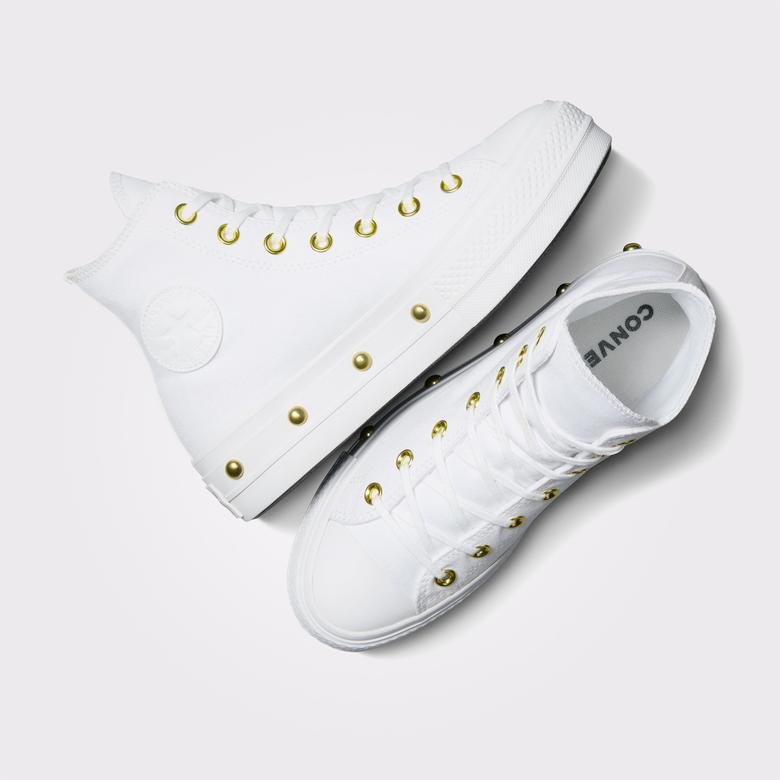 Converse Chuck Taylor All Star Lift Platform Star Studded Kadın Beyaz Sneaker