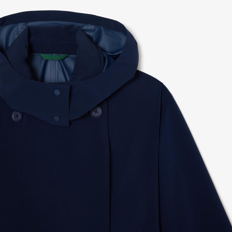 Lacoste Kadın Kapüşonlu Lacivert Trençkot