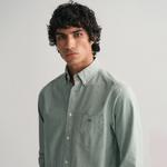 GANT Erkek Yeşil Regular Fit Düğmeli Yaka Logolu Oxford Gömlek