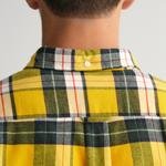 Gant Erkek Sarı Regular Fit Düğmeli Yaka Kareli Gömlek