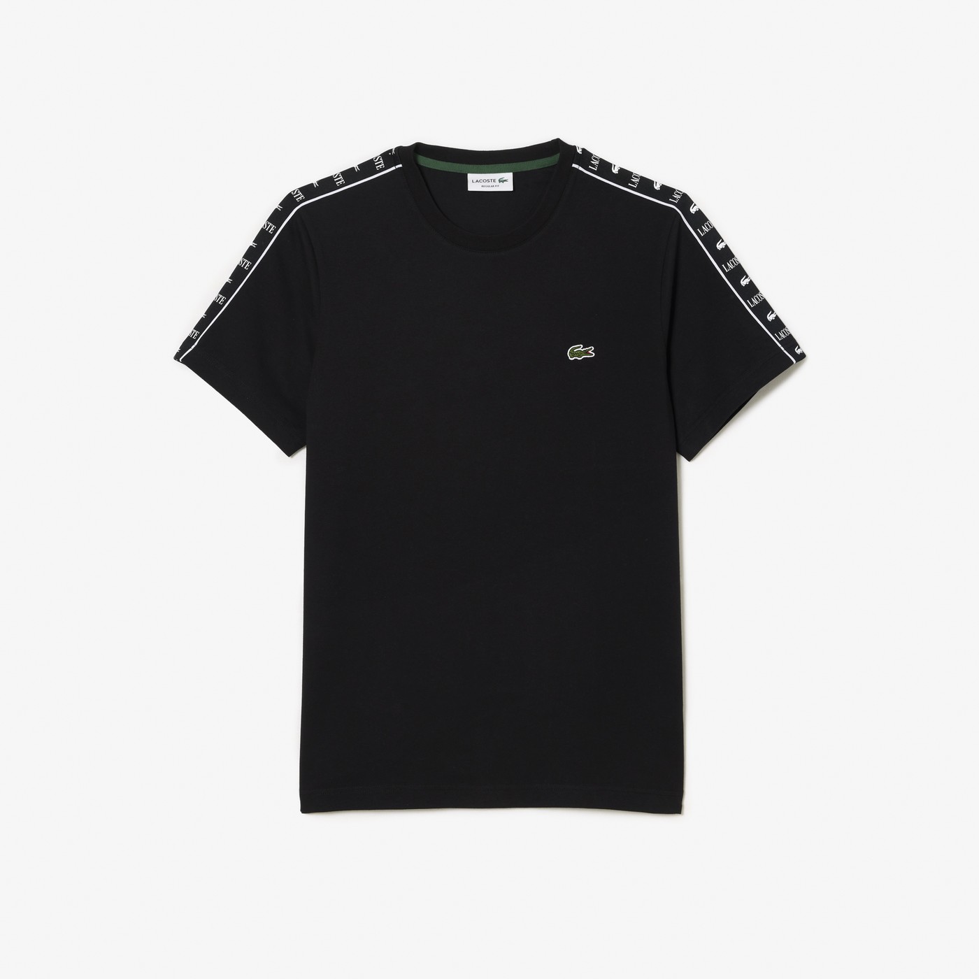 Lacoste Erkek Regular Fit Bisiklet Yaka Bask l Siyah T Shirt