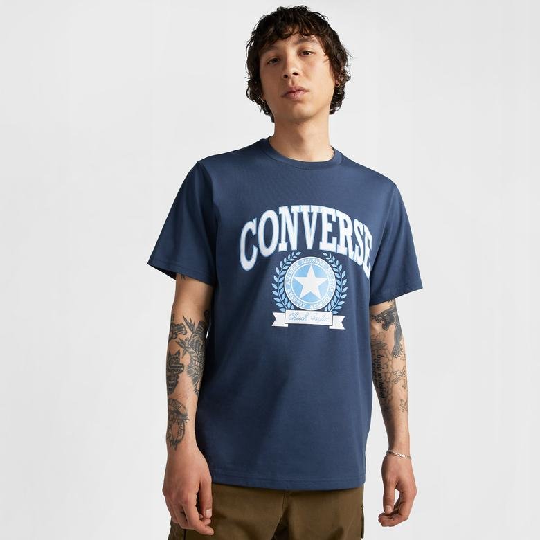 Converse Retro Collegiate Graphic Erkek Lacivert T-Shirt